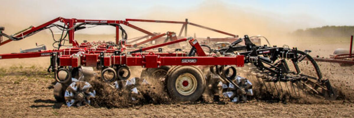 red plow in field